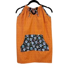 Calabera Sugar Skull Pillowcase Dress Girls Sz 8 Halloween Orange Black Novelty Pillowcase price