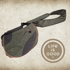 Life is Good Messenger Bag Unisex Canvas Crossbody Hiking Travel Olive Green OS Unisex Messenger Tas price