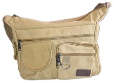 Shengtian Canvas Messenger Bag Unisex Crossbody Multi Pocket Khaki Shoulder Slin Unisex Messenger Tas price