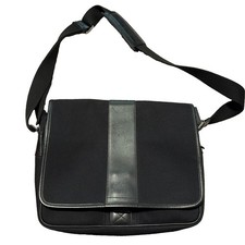 Vintage Coach Signature Hudson Commuter Laptop Messenger Black Canvas Bag Unisex Unisex Messenger Tas price