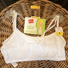 Hanes Girls Crop Top Undershirt 2 Pack Size S White Cotton Pullover Solid Meisjes ondershirt price