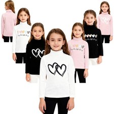 Kids Girls Undershirt Casual Top T-shirt Shirts Base Layer High-Necked Winter Meisjes ondershirt price