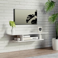 Floating TV Unit Stand Wall Mount Media Console with Storage Shelf, White TV Unit / Stand price