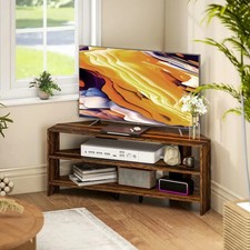 Rustic Brown Corner TV Unit Cabinet Stand for 47 Inch TVs with 2 Shelves 110cm TV Unit / Stand price