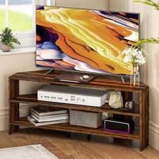 HOMCOM Corner TV Stand, TV Unit with Open Shelves for 47 Inch TV, Brown TV Unit / Stand price