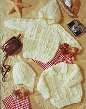 Baby Boys  Knitting Pattern for Cardigans & Hat in Aran to fit birth-24''  B33 Jongens vesten price