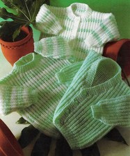 Easy Knit Baby Knitting Pattern for Cardigans & Sweater in DK fit birth-2yrs B84 Jongens vesten price