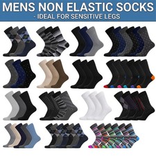 6 & 12 Pairs Mens Non Elastic Diabetic Socks Loose Soft Grip Top Adults UK 6-11 Suba Socks price