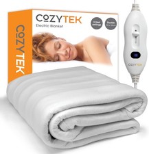 Cozytek Double Electric Blanket 135x120cm Polyester 3-Heat Settings Underblanket Electric Blankets price