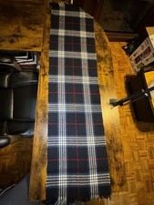 Unisex Blue White Red Plaid Scarf, Fringe Accents, Checkered Pattern Unisex Scarf price