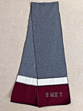 Unisex Elegant Scarf Burgundy White Grey Colours Stripes Warm Cozy Unisex Scarf price