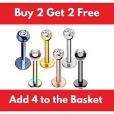 Labret Bars Tragus Bar Nose Stud Monroe Lip Ear Cartilage Helix Piercing CZ Gem Nose Stud price