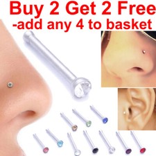 Nose Studs Surgical Steel Silver Straight Crystal Nose Stud Tragus Bar Stud Pin Nose Stud price