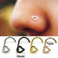 316L Surgical Steel Nose Stud Pin Love Open Heart Screw Piercing Women Girl Gift Nose Stud price