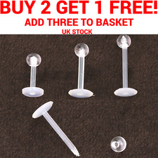 3 Pack Stud Clear Retainer Nose Screw Straight Ear Helix Daith Piercing Bars Lip Nose Stud price