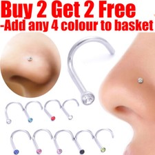 Nose Stud Pin Surgical Steel Small Gem Crystal Screw Nose Studs Piercing Pin Nose Stud price