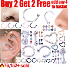 Surgical Steel Helix Tragus Daith Stud Ring Nose Ring Stud Belly Bar Piercing Nose Stud price