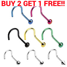 Nose Screw Stud Surgical Steel Dome Spike Ring Hoop Bone End Pin Piercing UK Nose Stud price