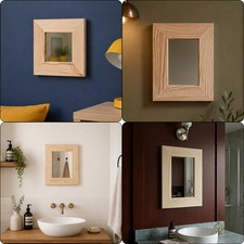 Small Wood Framed Mirror | Decorative Wall Hanging Hall Crafts Pine Home Decor Framed Mirror price