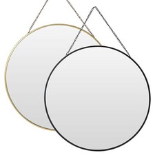 30cm Gold or Black Round Hanging Wall Mirror Hallway Bathroom Bedroom Home Decor Framed Mirror price
