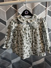 Tu Baby Girls Green Floral Blouse 9-12months Peter Pan Collar Baby Blouse price