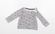 Primark Baby White Cotton Blend Blouse Size 6-9 Months Boat Neck Baby Blouse price