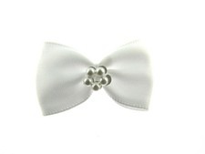 Satin Ribbon Bows With Pearl Ring Bow Tie Bows 14 Colours (34mm x 22mm) Pearl Ring price