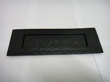 BLACK ANTIQUE CAST IRON SPRUNG  LETTER PLATE / LETTER BOX 10"x3" (TP) - NEW Letterbox price