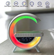 🔊G Speaker (BT) LED 📱Wireless Charging Dock + RGB Mood Lights, Alarm & Radio🎶 Docking Speaker price