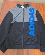 adidas Boys Track Jacket Full Zip Pockets Polyester Colourblock 7-8 Years Boys' Jersey price
