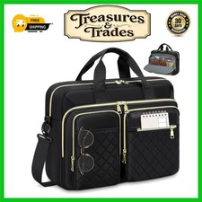 Elegant Women's 17.3 inch Laptop Bag Work Briefcase Messenger Black Women's Briefcase price