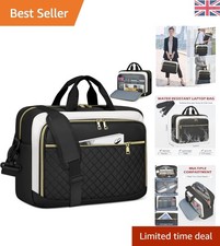 17.3 Inch Women's Laptop Briefcase - Multi-Compartment Work Bag in Black & Beige Women's Briefcase price