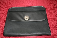 ESPRIT Women's Briefcase Business Bag Black Leather Vintage 1980s Germany Women's Briefcase price