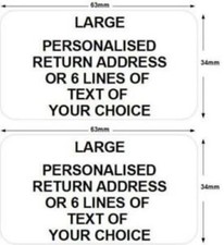 White Large stickers labels, personalised return address on a roll 65 x 35mm Label price