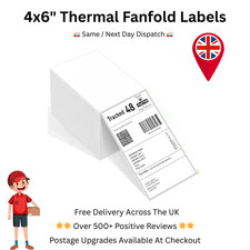 500 Thermal Shipping Labels 4x6" 100 x 150mm - Postage Label Fanfold Stack Label price