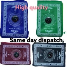 TRAVEL POCKET PRAYER MAT RUG JA NAMAZ WITH QIBLA KAABA COMPASS IN POUCH UK Prayer Rug price