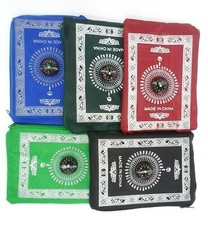 1 X TRAVEL POCKET PRAYER MAT RUG JA NAMAZ WITH QIBLA KAABA COMPASS IN POUCH UK Prayer Rug price