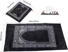 TRAVEL POCKET PRAYER MAT RUG JA NAMAZ WITH QIBLA KAABA COMPASS IN POUCH UK Prayer Rug price