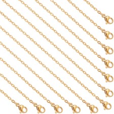 18K Gold Plated Stainless Steel Rolo Belcher Chain 2mm 19.7" Necklace UK Gold Necklace price