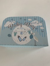 Baby Boy Gift Basket Set, Blue & White Suitcase Hamper, Teddy Bear, Booties Boys' Booties price