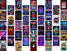, 50 Pcs Gamer Collage Kit Posters - Gamer Room Decor, Boys Room Decor, Gamin... Youth Room Set price