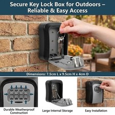 Waterproof Key Safe Box Wall Mounted Outdoor High Security 4-Digit Lock Box Gym Key Box price