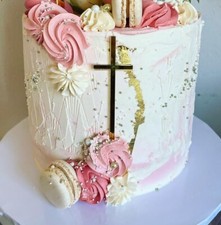 SLIM Acrylic Cross Christening Baptism Confirmation Cross Cake decoration Baby Door Ornament price