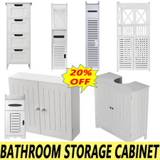 Bathroom Storage Cabinet Free Standing Cabinet Organizer Unit Waterproof White Bathroom Cabinet / Furniture price
