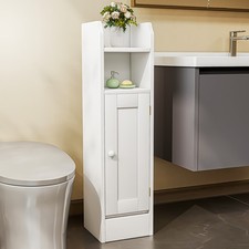 Slim Bathroom Floor Storage Cabinet with Door & Shelves Bathroom Toilet Carvljdw Bathroom Cabinet / Furniture price