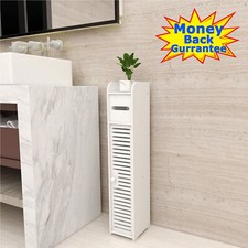 4 Tiers Modern Bathroom Cabinet Furniture PVC Slim Shelf Unit Storage Cupboard Bathroom Cabinet / Furniture price