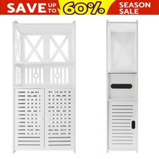 Free-Standing Wooden Bathroom Shelf Cabinet Cupboard White Bedroom Storage Unit Bathroom Cabinet / Furniture price