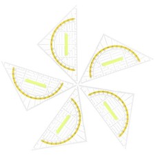 5 Pcs Multi Functional Geometry Triangle Rulers Plastic Measuring Drawing Set Measuring-Drawing Set price