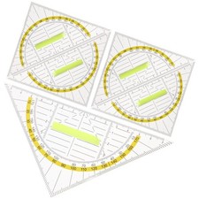 5 Pcs Plastic Geometry Triangle Rulers Measuring Drawing Tools Set for Teachers Measuring-Drawing Set price