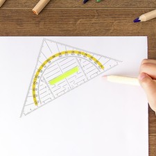 5 Pcs Plastic Geometry Triangle Rulers Measuring Drawing Tools Set for Teachers Measuring-Drawing Set price